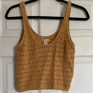 Billabong Mustard Crochet Crop Top